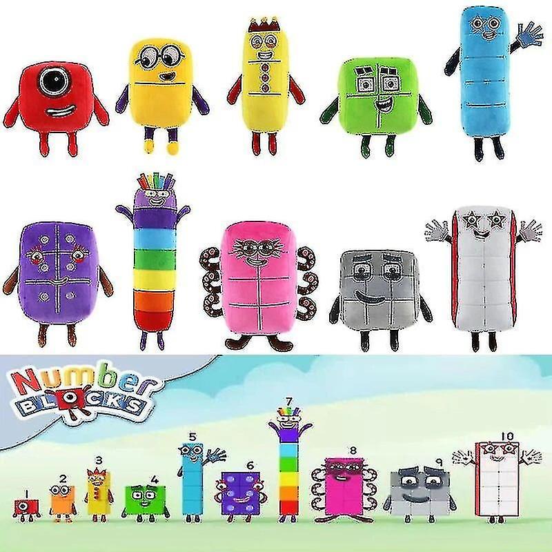 SML 10pcs/set Numberblocks Plush Toys Educational Stuffed Number Blocks Toys Cartoon Figure Stuffed Plushies Children Gift Seven 36cm