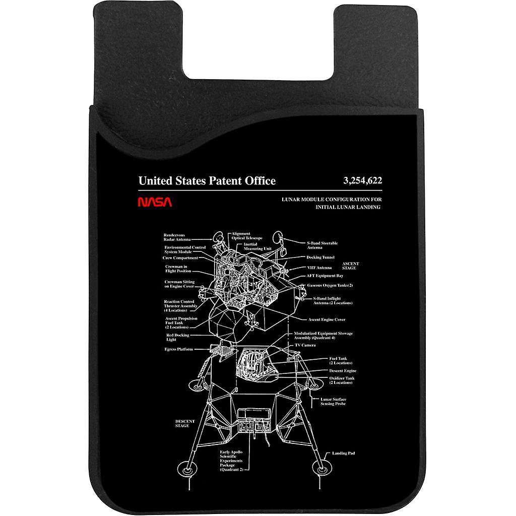 NASA Lunar Module Landing Blueprint Phone Card Holder Black 5.5cm x 8.5cm