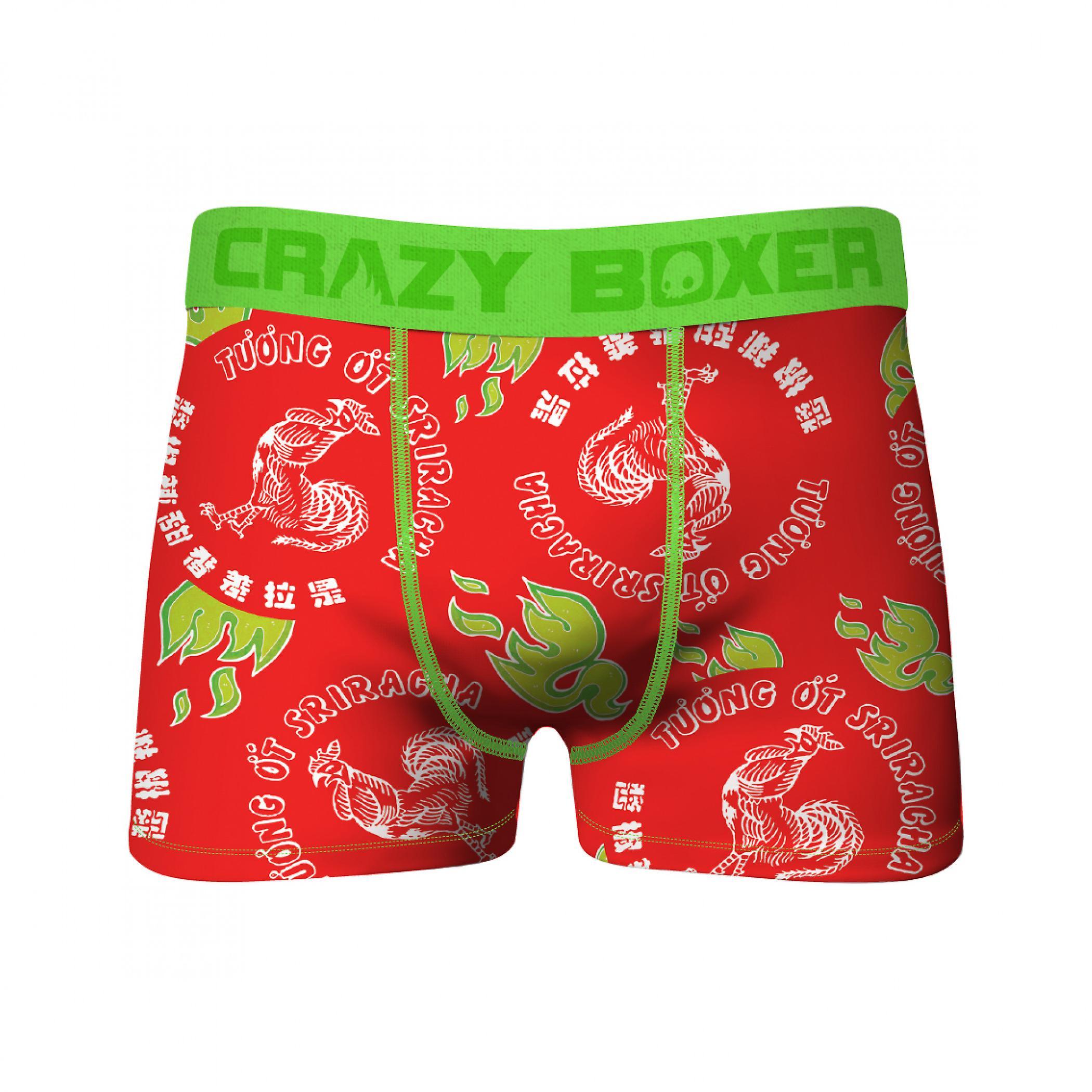 Famous Brands Crazy Boxers Sriracha Rooster All Over Boxer Briefs Red XXLarge (44-46)