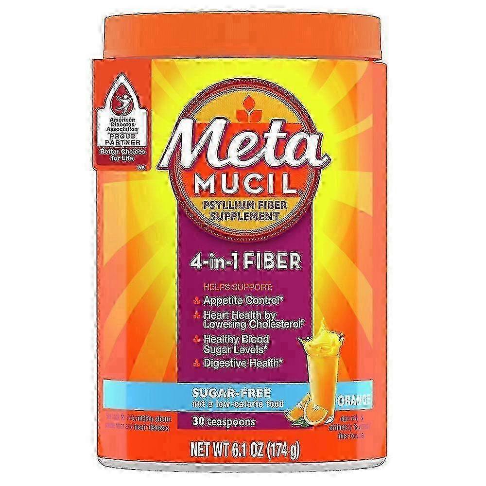 Metamucil Psyllium Fiber Supplement Powder, Sugar-free, Orange, 6.1 Oz