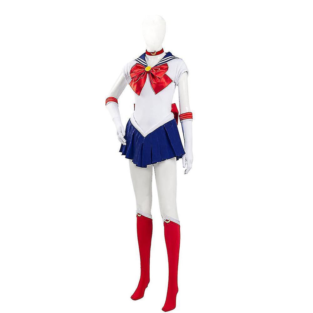 Transpeed Women Sailor Moon Costume Cosplay Party Uniform Outfit Set Gifts M