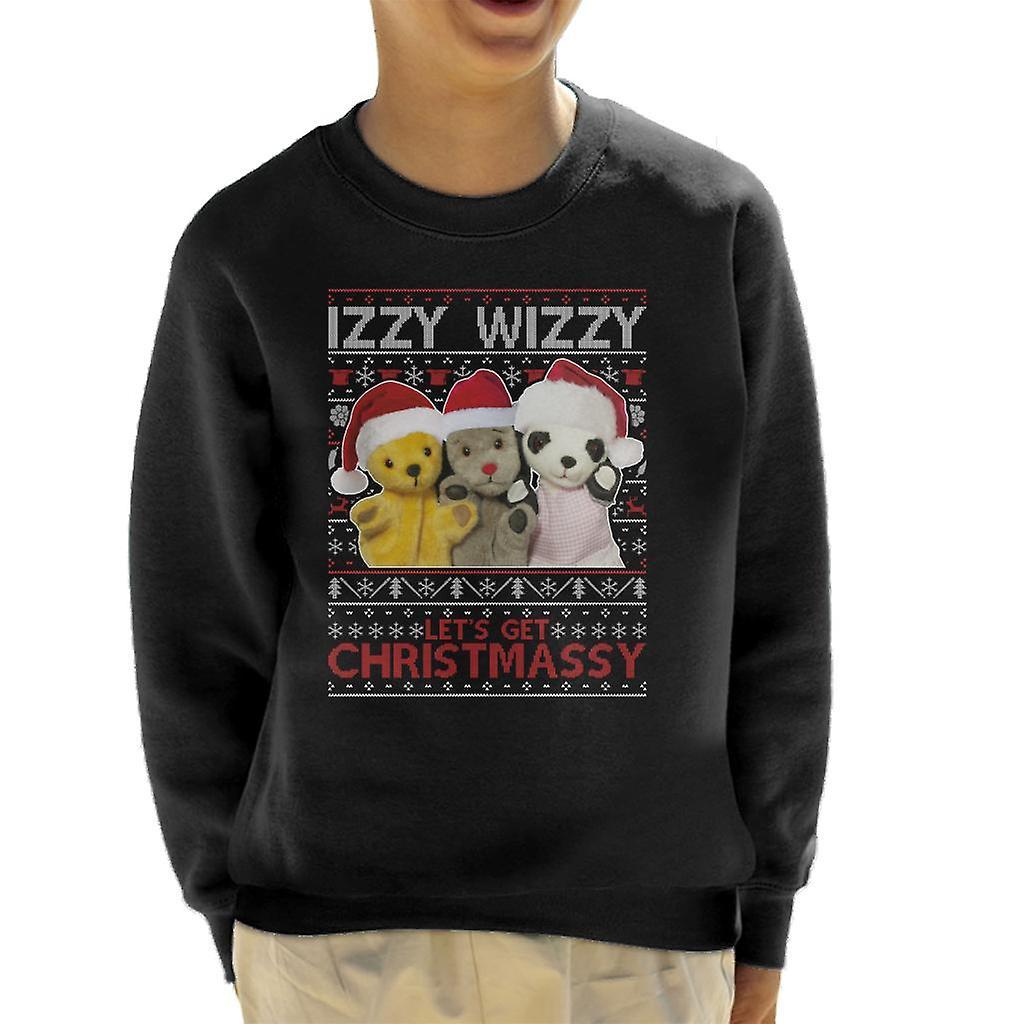 Sooty Christmas Izzy Wizzy Kid's Sweatshirt Black Large (9-11 yrs)