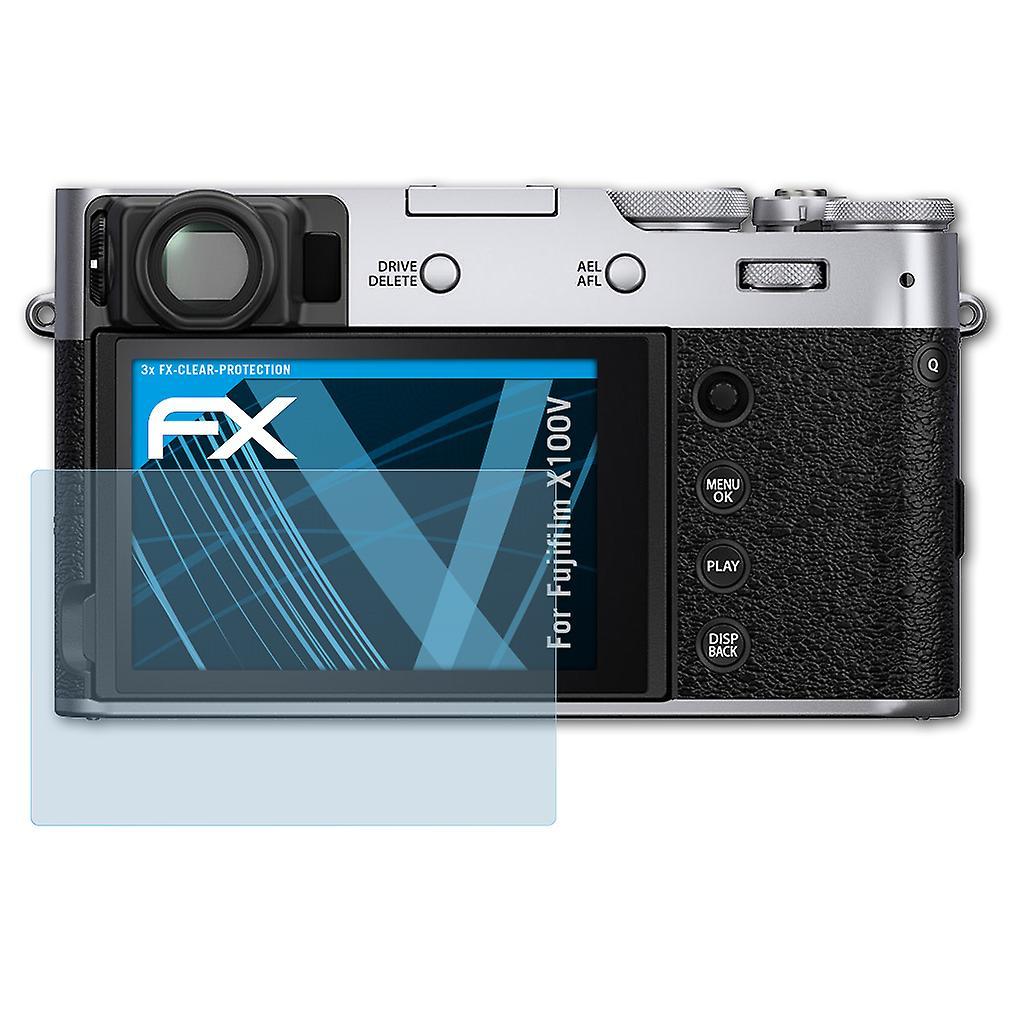 atFoliX 3x protective film compatible with Fujifilm X100V screen protector clear 01 FX-CLEAR