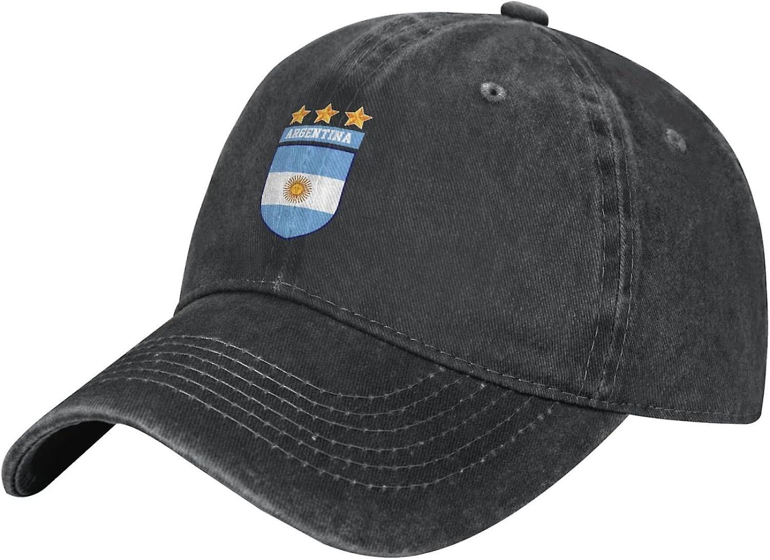 Kerota Team Argentina Flag Champions Baseball Cap Denim Cotton Unisex Patriotic Hat Black bm-5091 color420