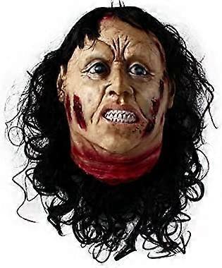 Augro Halloween Scary Props Hanging Head Life Size Latex Bloody Severed Head Evil Head Haunted House Halloween Decorations