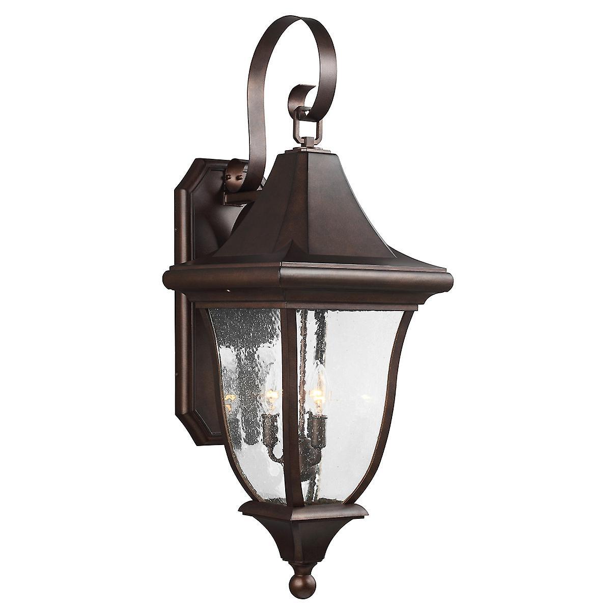 Oakmont 3 Light Outdoor Large Wall Lantern Light Bronze IP44 E14