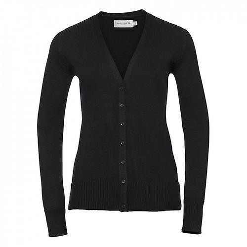 Russell Collection Womens/Ladies Deep V Cardigan Black M