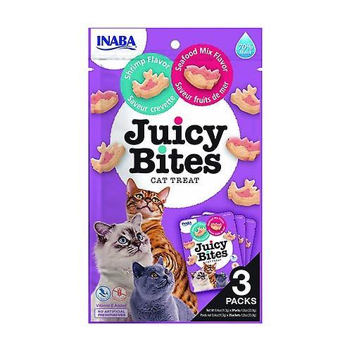 Inaba Juicy Bites of shrimp and seafood for cats 3 packets of 11.3g (Fish - Tuna - Seafood)