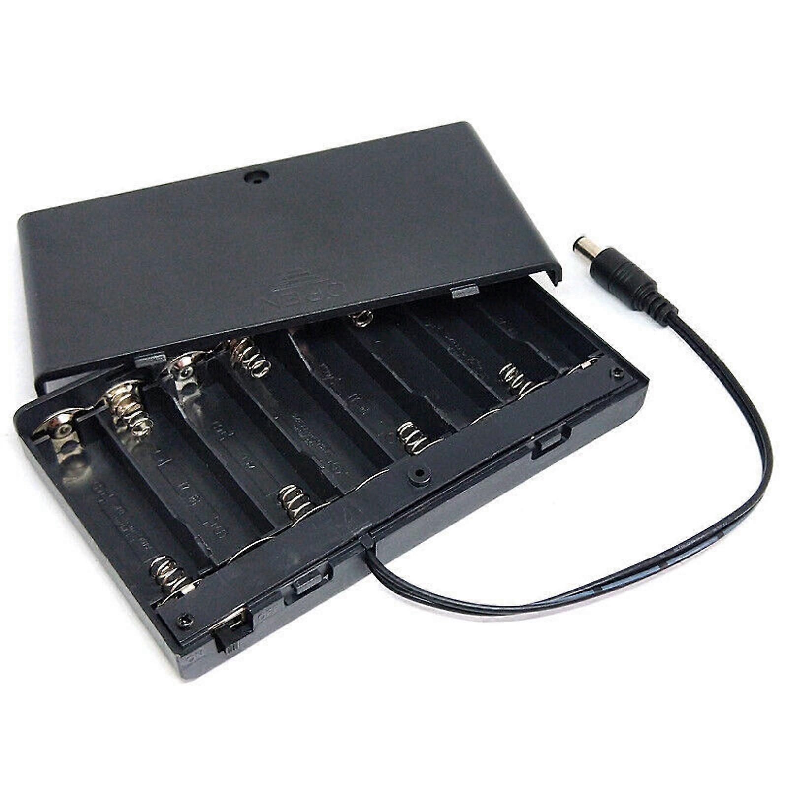 Unbrand 12V 8 X AA Battery Holder Case Box With Leads Switch DIY Container Organizer