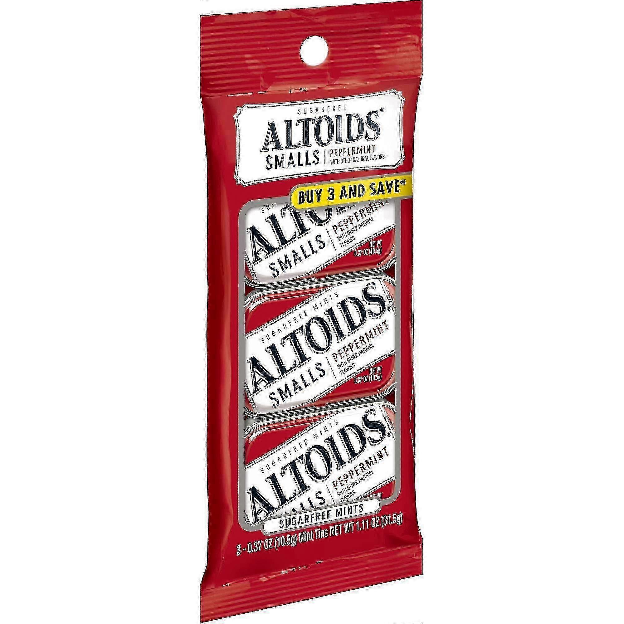 Altoids Smalls Peppermint Sugar Free Candies, 3 Packs X 0.37 Oz