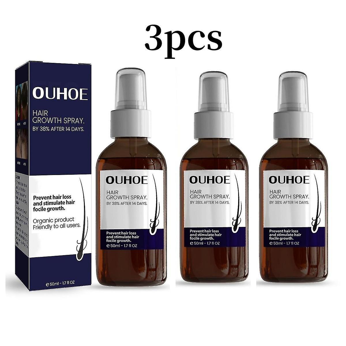 Sunset 3pcs 50ml Ouhoe Hair Growth Spray Moisturizes Scalp Hair Damaged Strong Hair Dense Hair Growth Spray