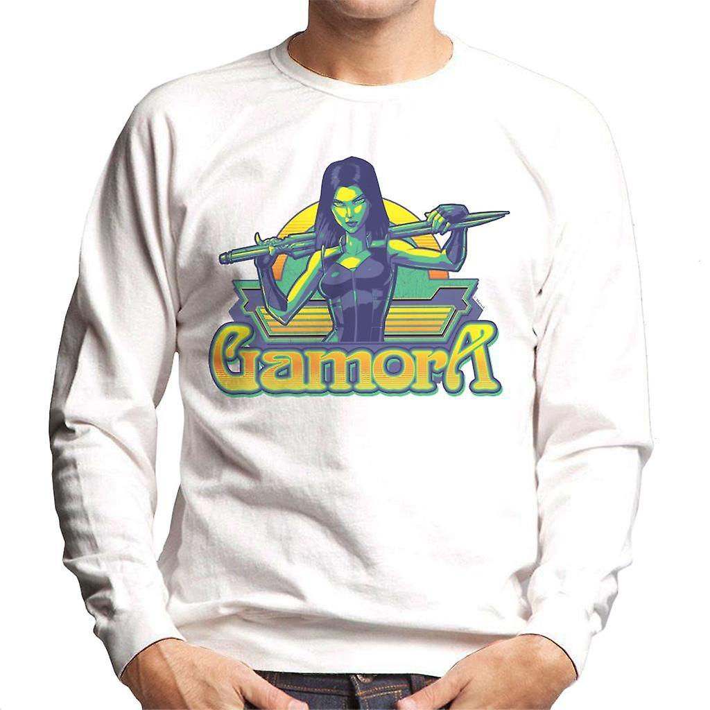 Marvel Guardians Of The Galaxy Gamora Sword Pose Men's Sweatshirt White Medium