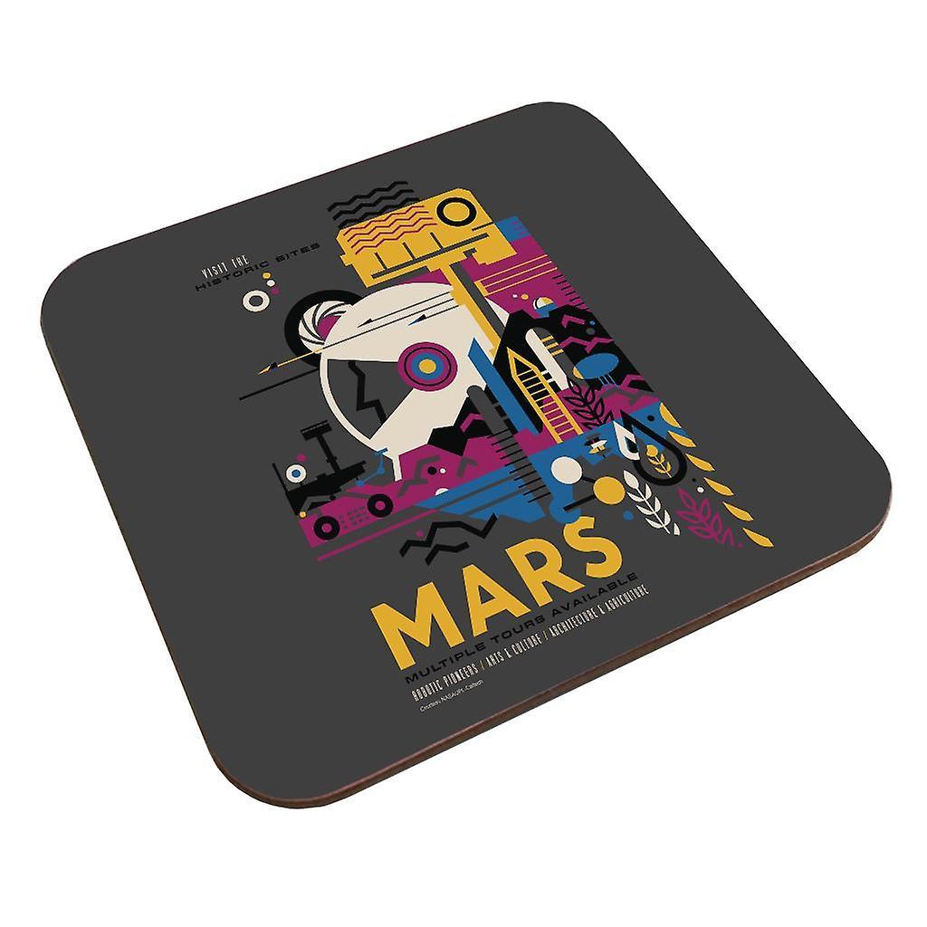 NASA Mars Multiple Tours Interplanetary Travel Poster Coaster Charcoal 9 x 9 cm