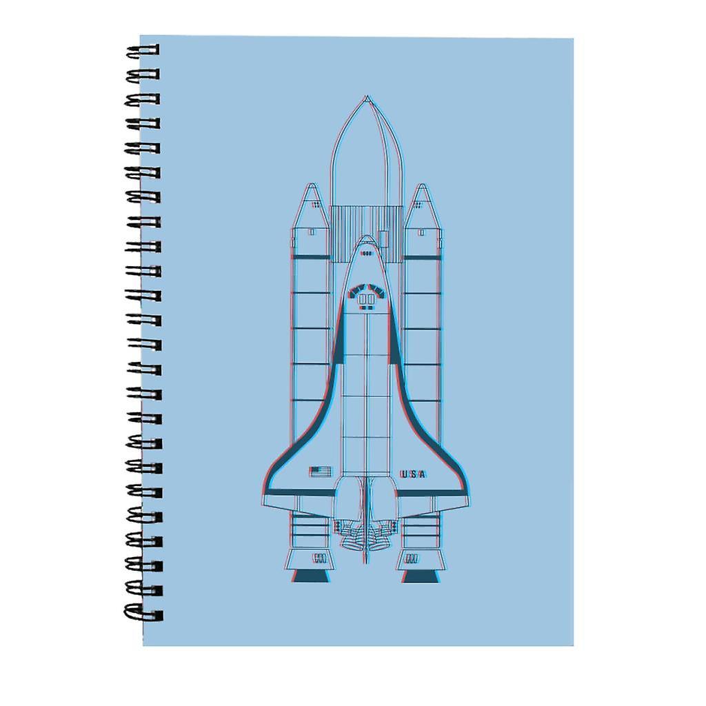 NASA Space Shuttle Enterprise 3D Effect Spiral Notebook Sky Blue 15 x 21 cm