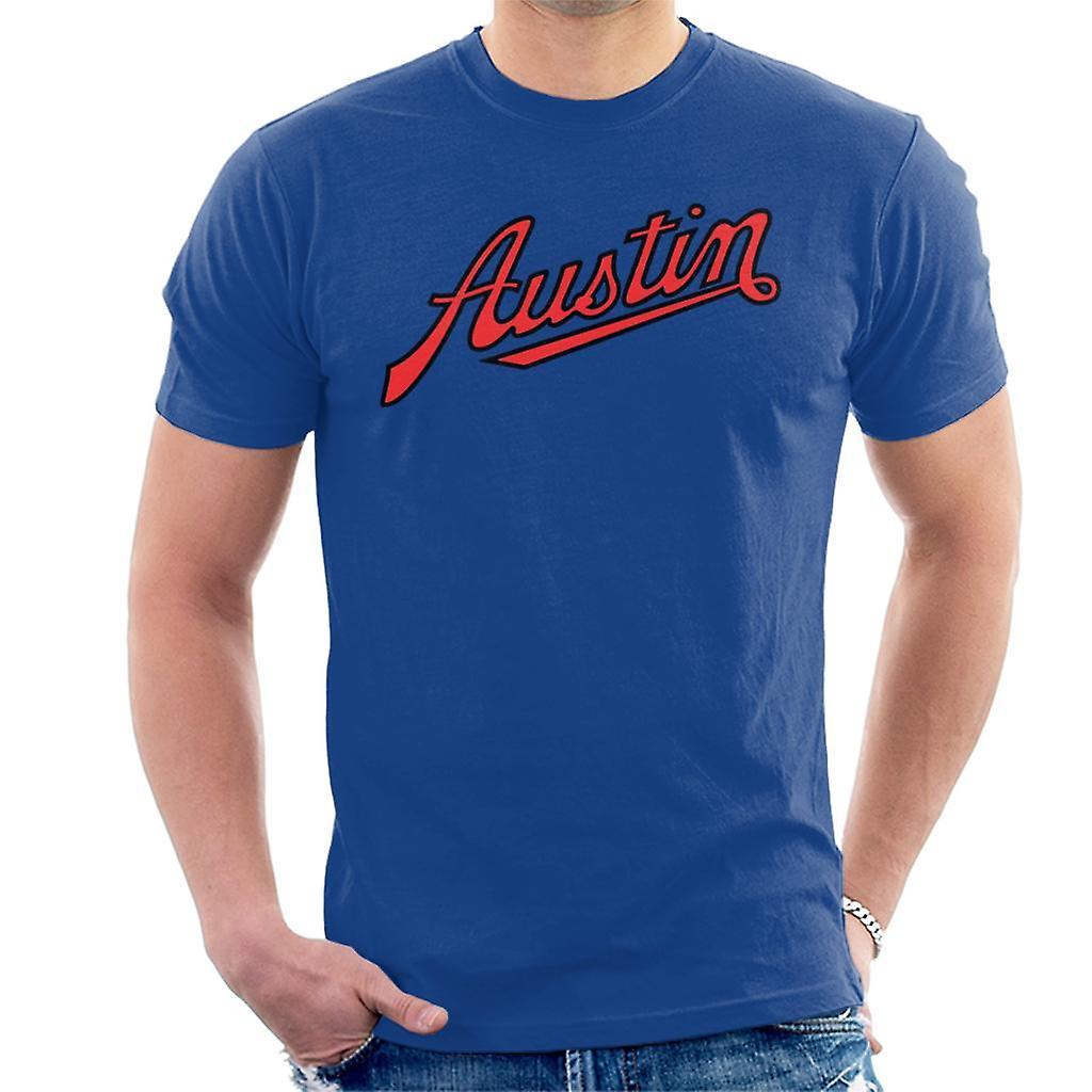 Austin Logo British Motor Heritage Men's T-Shirt Royal Blue XX-Large