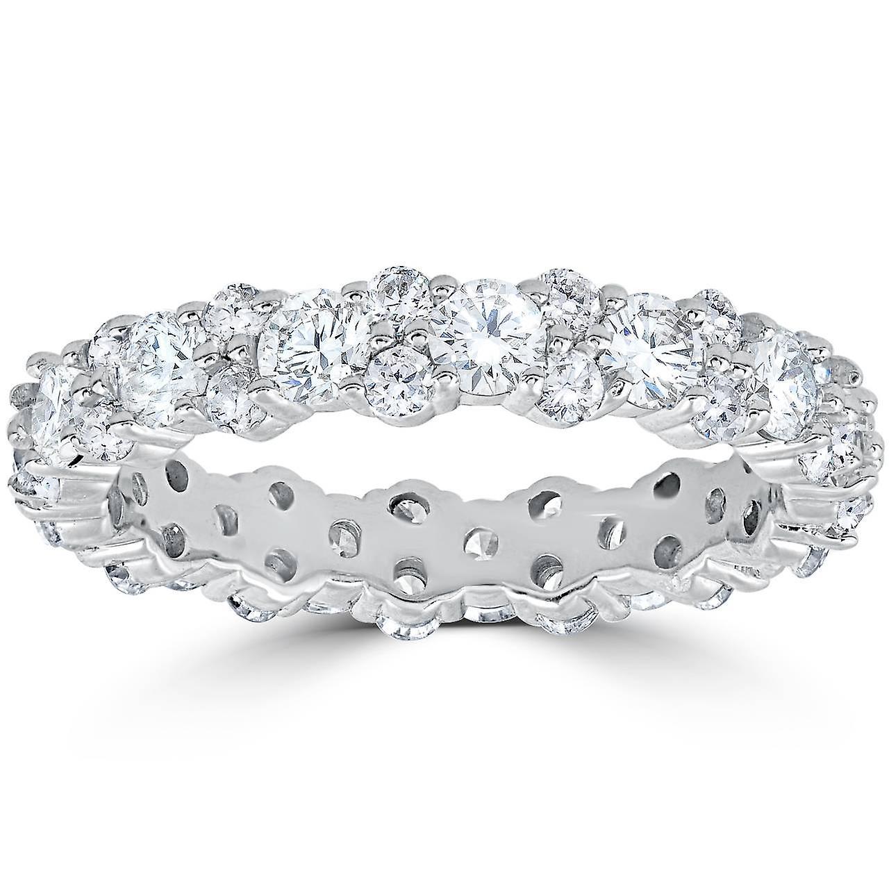 Pompeii3 1 7/8 cttw Diamond Eternity Wedding Ring Stackable Band 14k White Gold