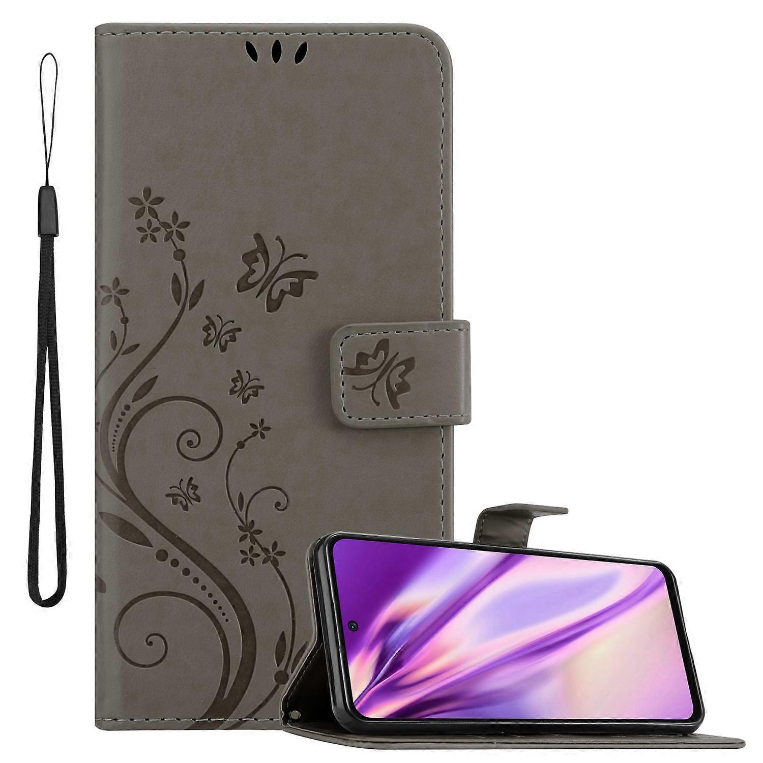 Xiaomi POCO M4 PRO 5G Protective Case - with Floral Pattern and Card Slot FLORAL DARK LILA