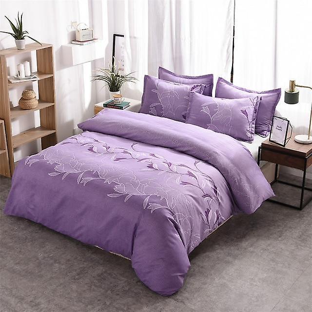 Slowmoose Simple Luxury Plain Jacquard Floral Printed Bed Linen Duvet Cover Set CNQueen 200x230 3pcs / 5