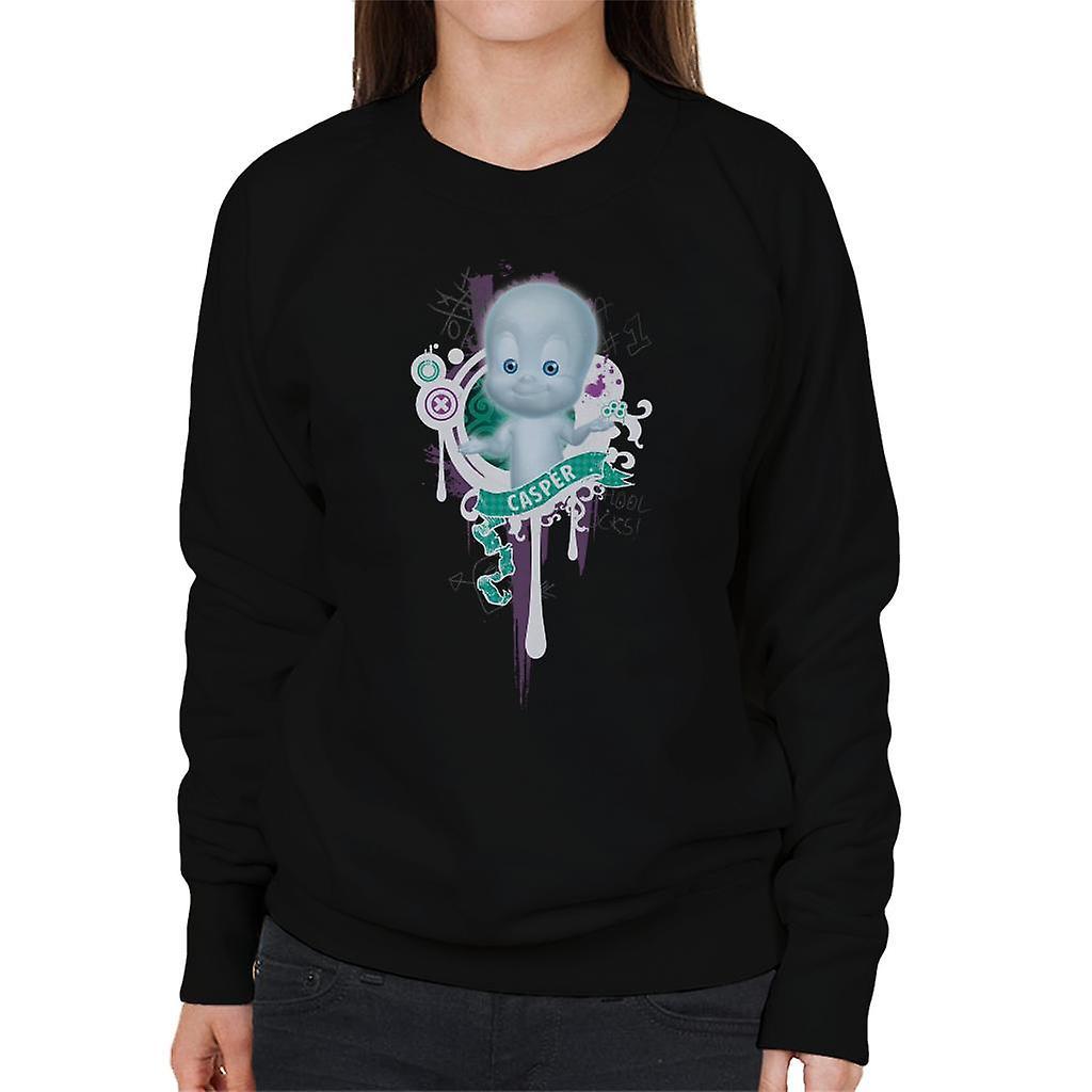 Casper The Friendly Ghost School Emblem Women's Sweatshirt Black Medium