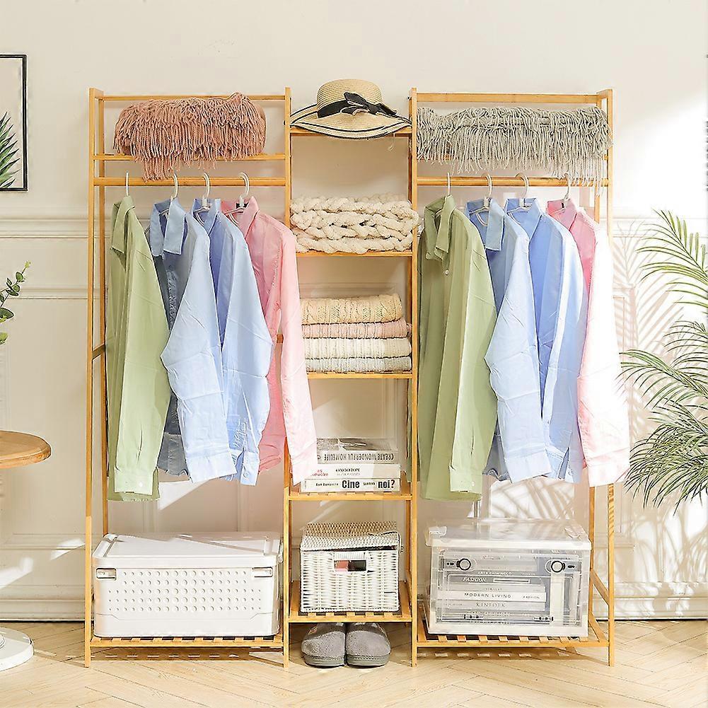 Living And Home Large Clothes Rail Trapezoid Rack Light Brown