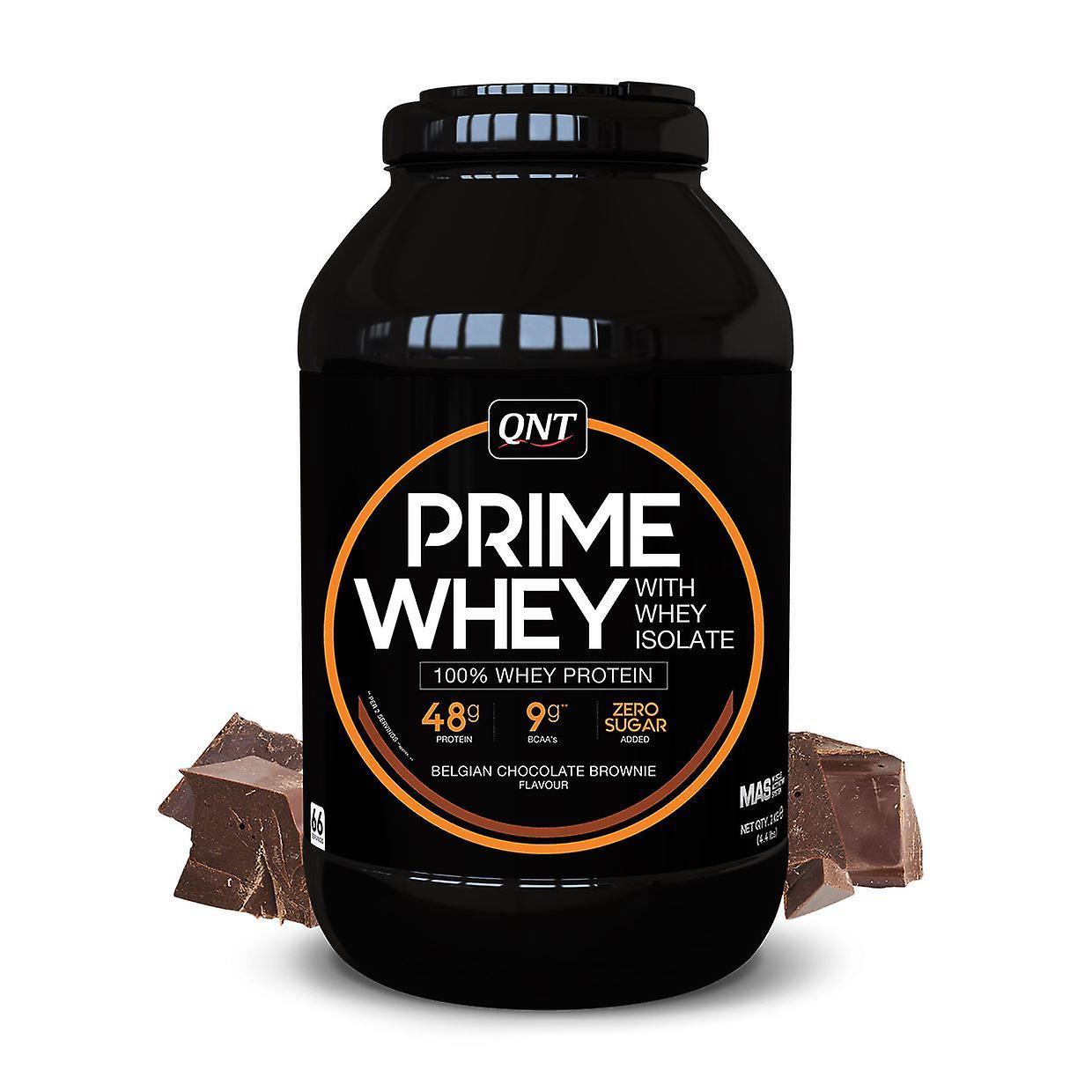 QNT Prime Whey Protein Powder 100% Whey Isolate - 908g - Belgian Chocolate