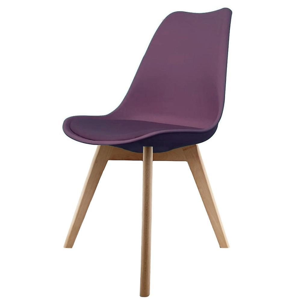 Soho Plastic Dining Chair with Squared Light Wood Legs