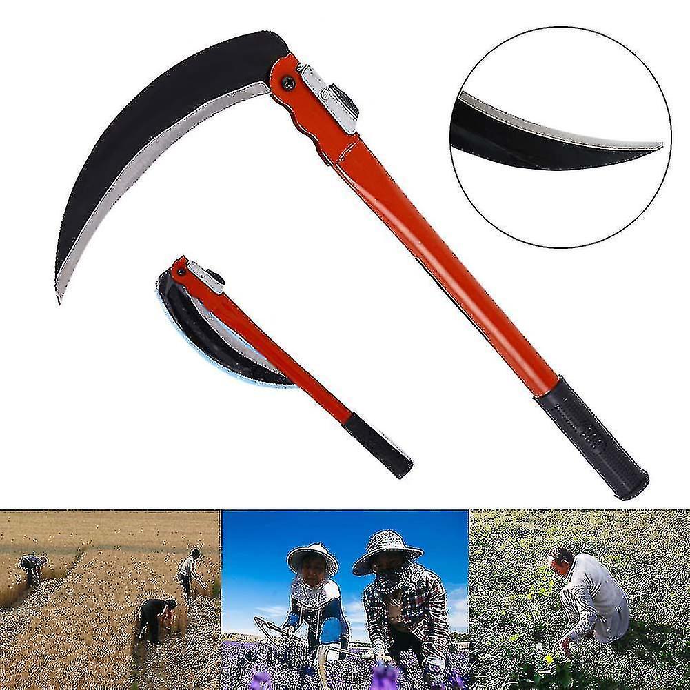 Mrcx Steel Grass Sickle Small Scythe Folding Handle Gardening Farming 230mm Tool