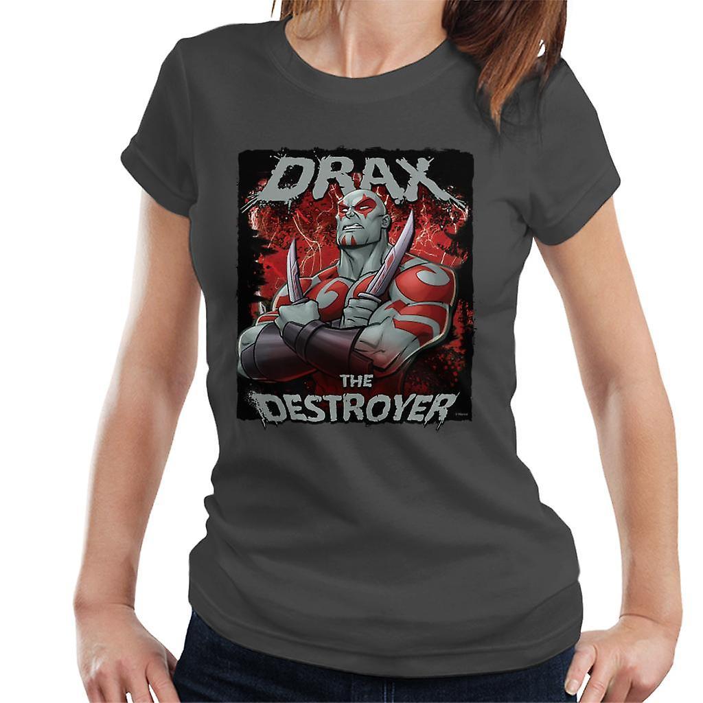 Marvel Guardians Of The Galaxy Knife Pose Drax Women's T-Shirt Charcoal XX-Large