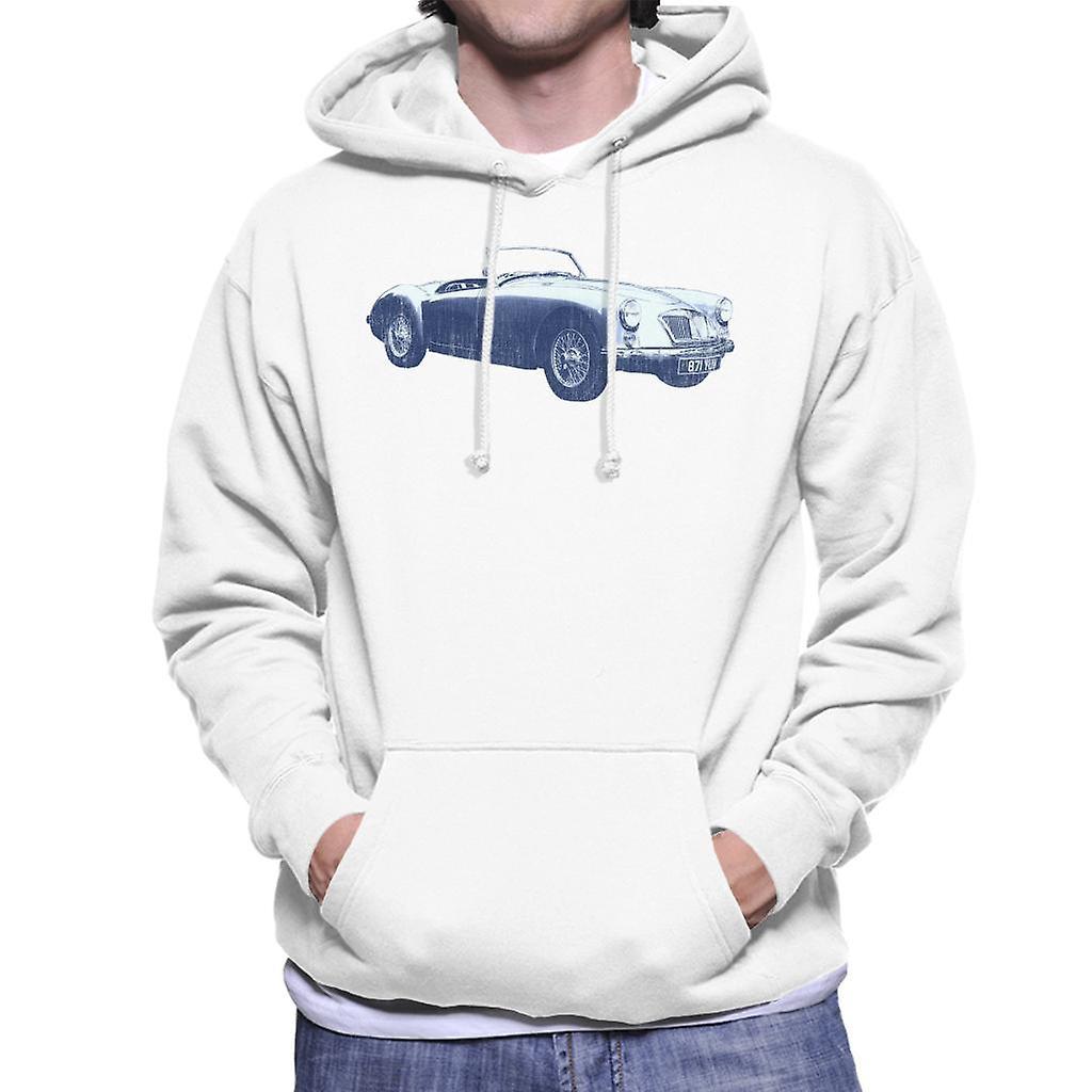 MG MGA 1962 British Motor Heritage Men's Hooded Sweatshirt White Large