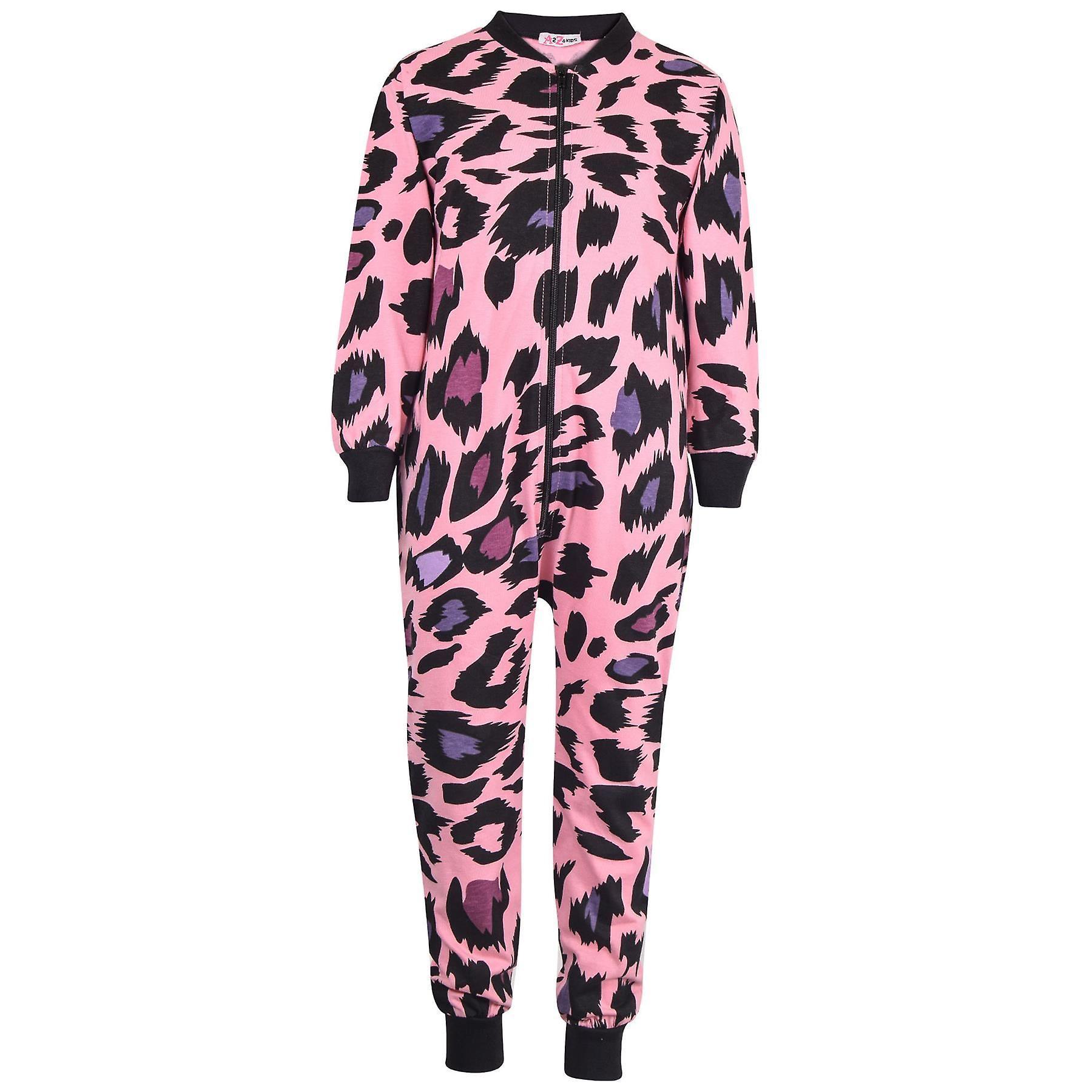 A2Z 4 Kids Kids Girls 100% Cotton Leopard Print Onesie Baby Pink 11-12 Years