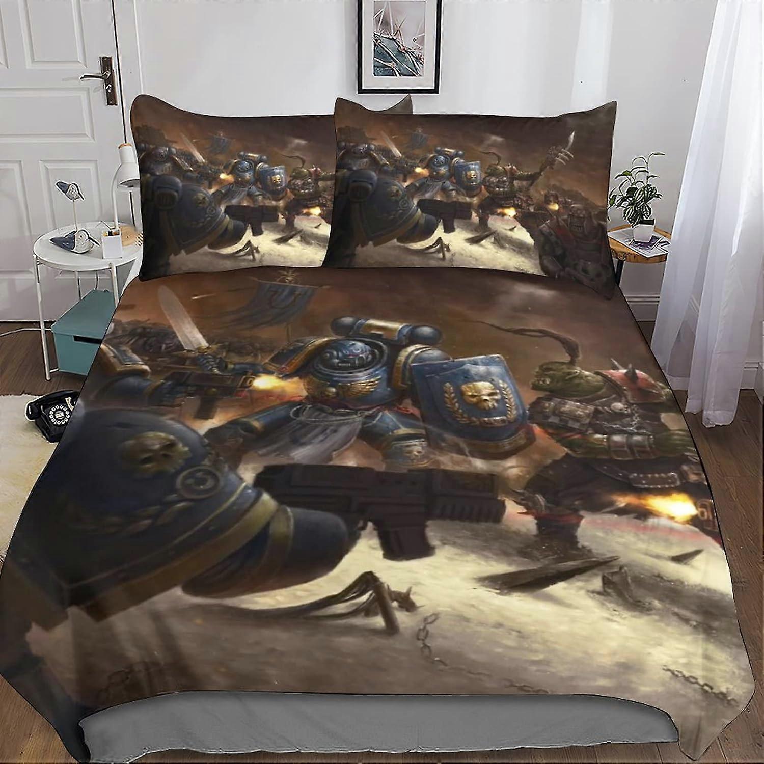 Kerota Warhammer Bedding Set Kids Adults Game Set Duvet Cover Bedding Set with Pillowcase King 135*200 CM Single135x200cm