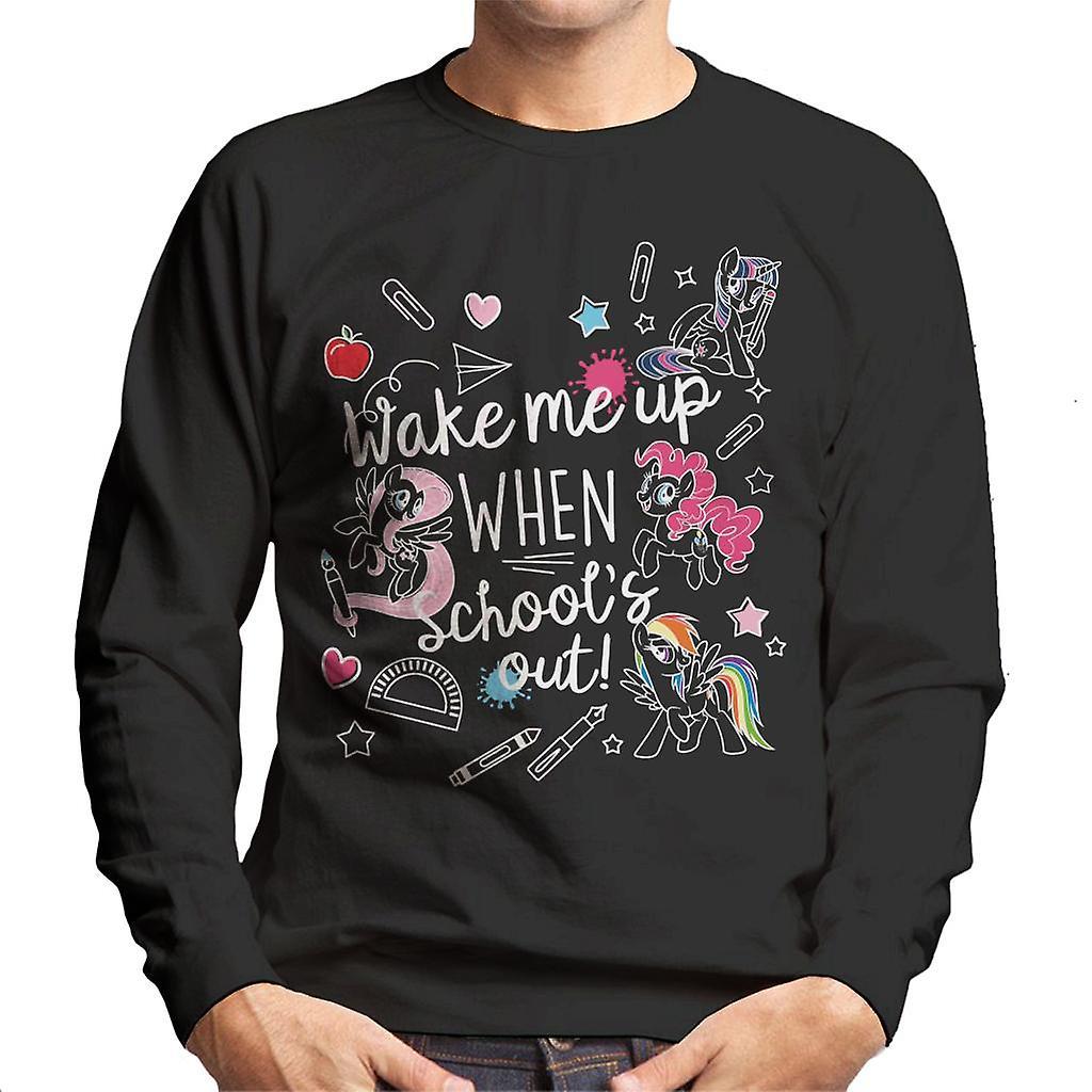 My Little Pony Wake Me Up When Schools Out Men's Sweatshirt Black Medium