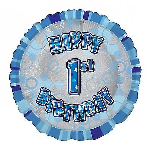 Unique Party 18 Inch Circle Blue Happy Birthday Foil Balloon 9