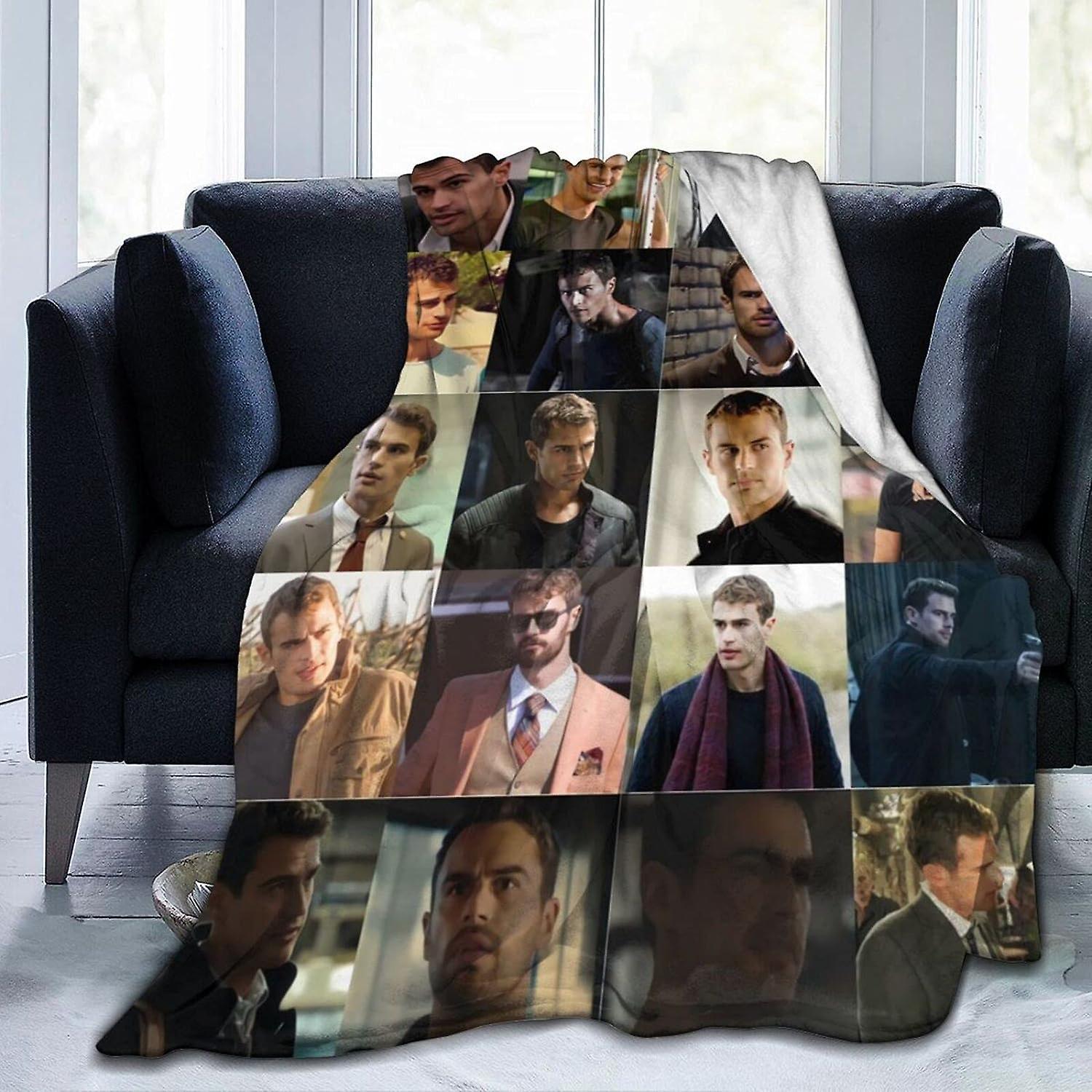 Kerota Blanket Theo James Soft Flannel Fleece Throw Blanket Soft Flannel All-Season Room Decoration Carpets 50x40in 125x100cm