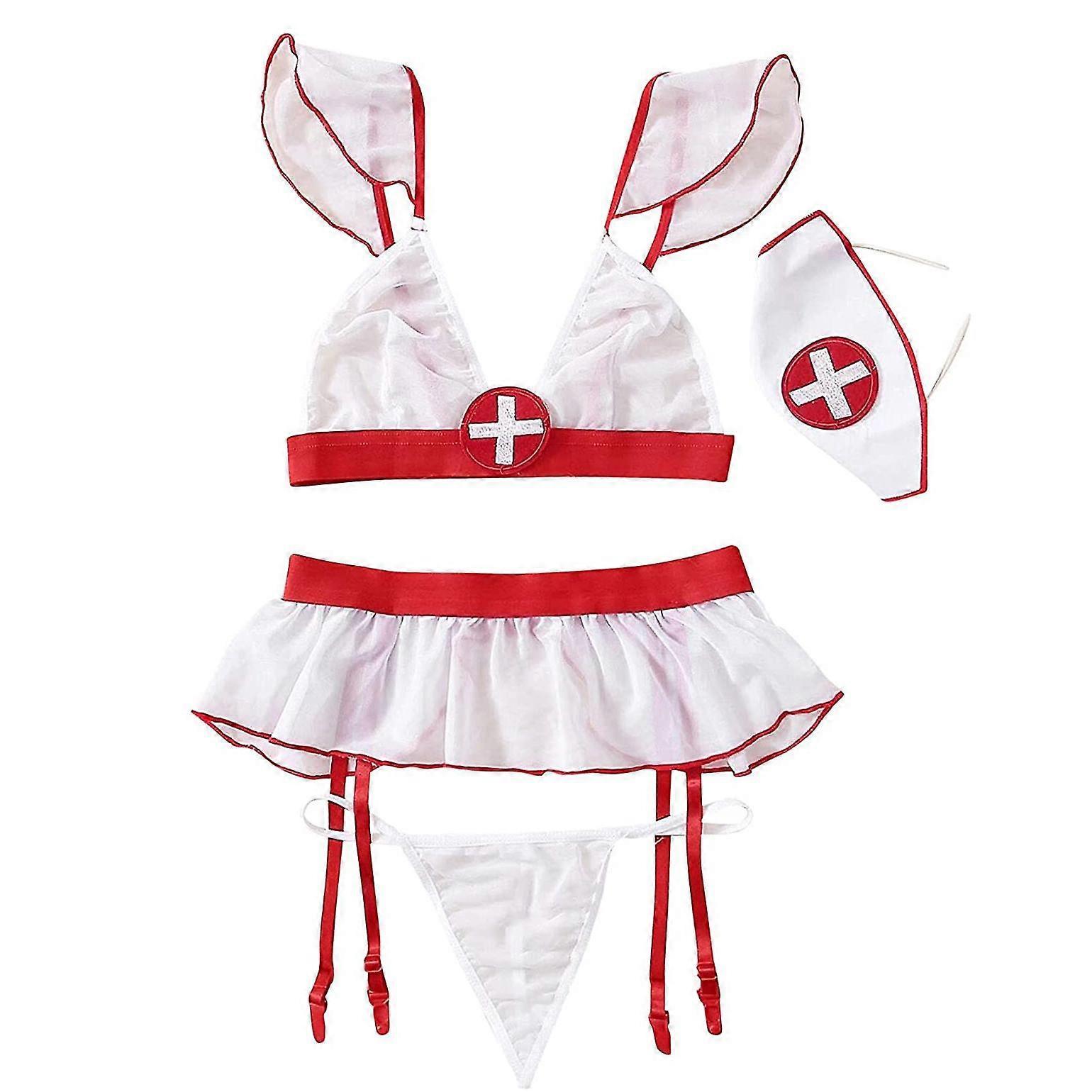 Boeyaa Sexy Nurse Uniform Nightclub Party Cosplay Honeymoon Costume Pajamas M