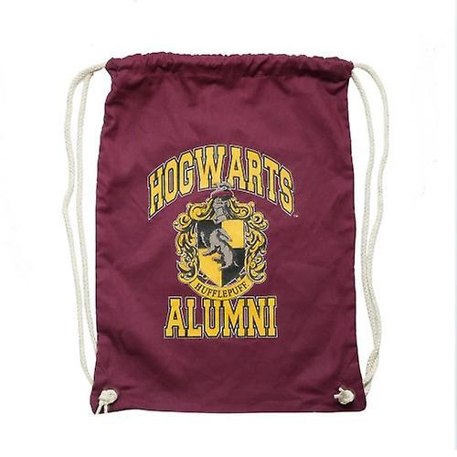 Harry Potter Hogwarts Alumni Hufflepuff Drawstring Bag Burgundy/Yellow One Size