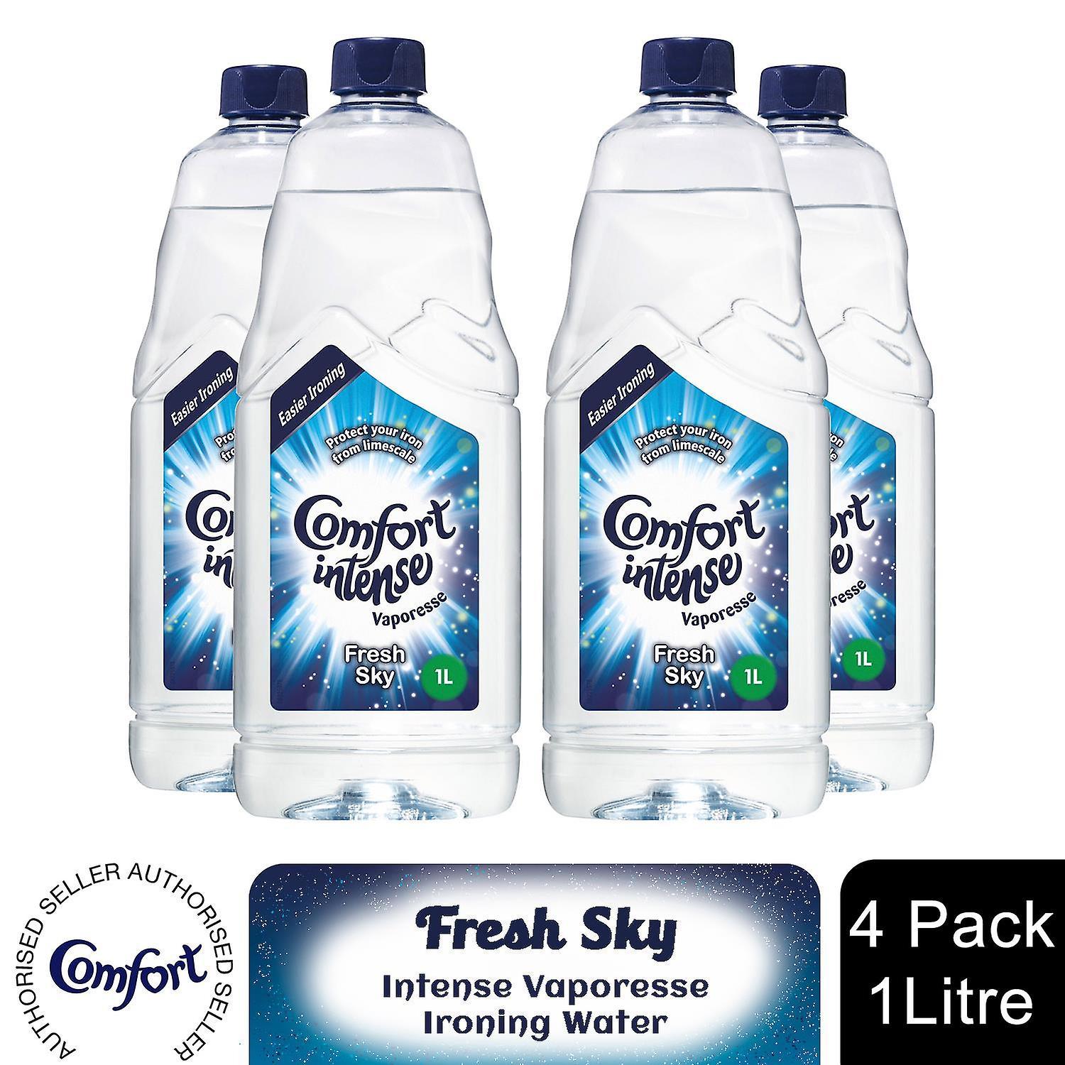 Comfort Intense Vaporesse Fresh Sky Ironing Water with Intense Freshness 4pk, 1L White