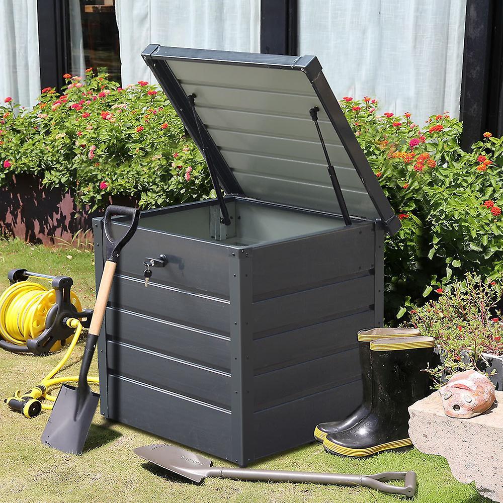 Living And Home 200L Metal Outdoor Garden Storage Box Lockable