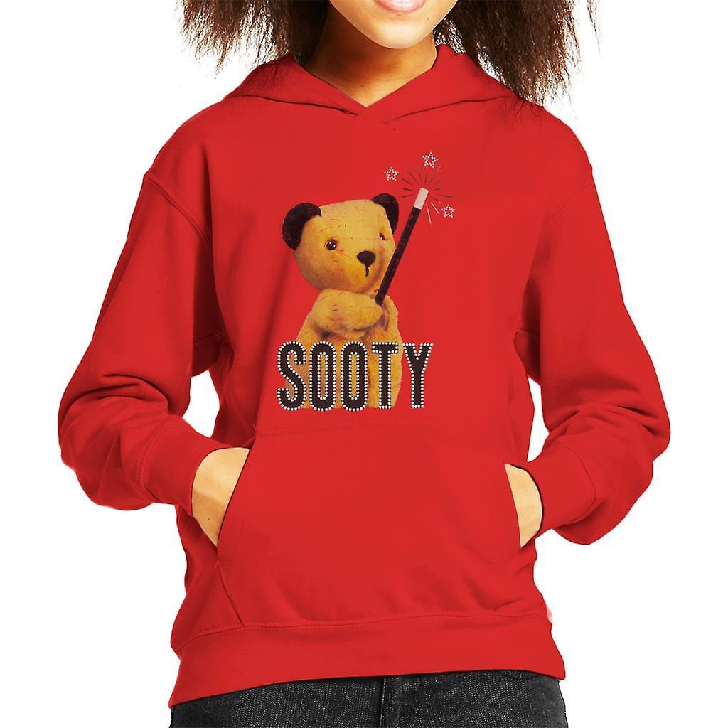 Sooty Retro Magic Wand Kid's Hooded Sweatshirt Red X-Large (12-13 yrs)