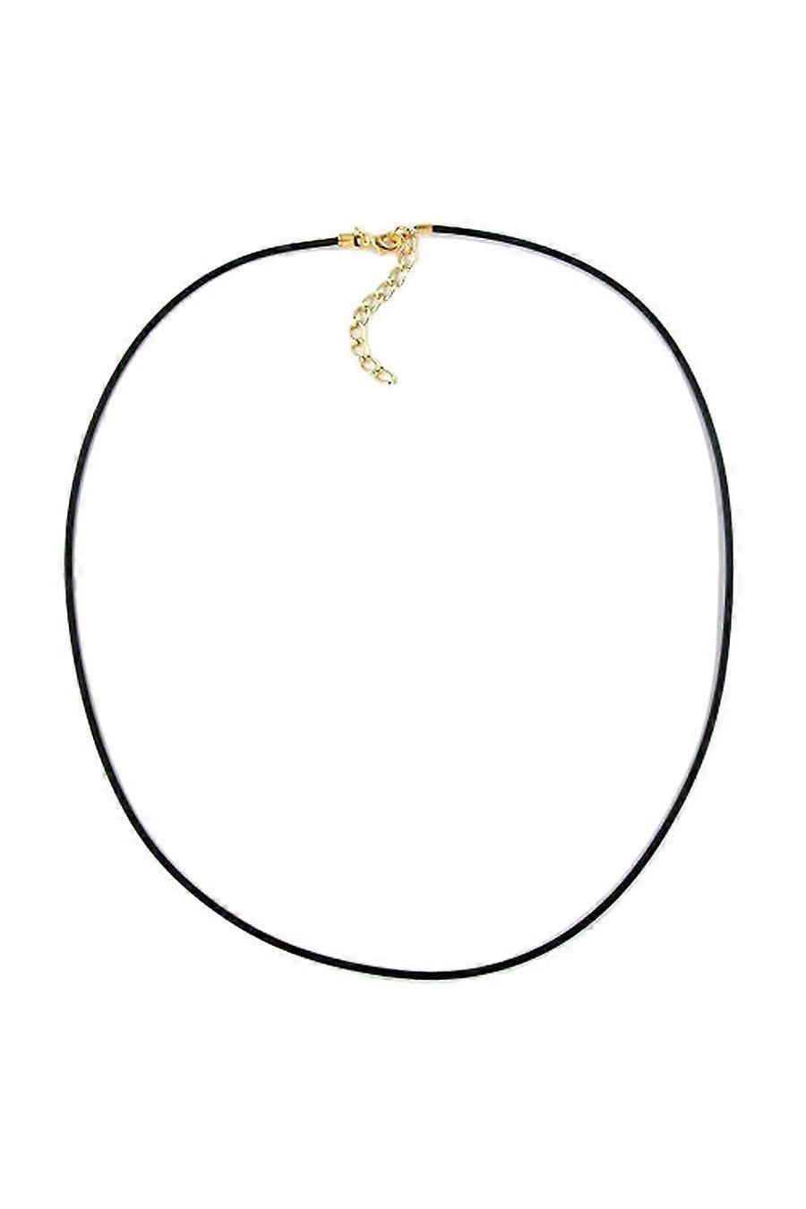 Grace Of Sweden Necklace 2mm Rubber Band Gold Plated Clasp 55cm - Gl00761-55