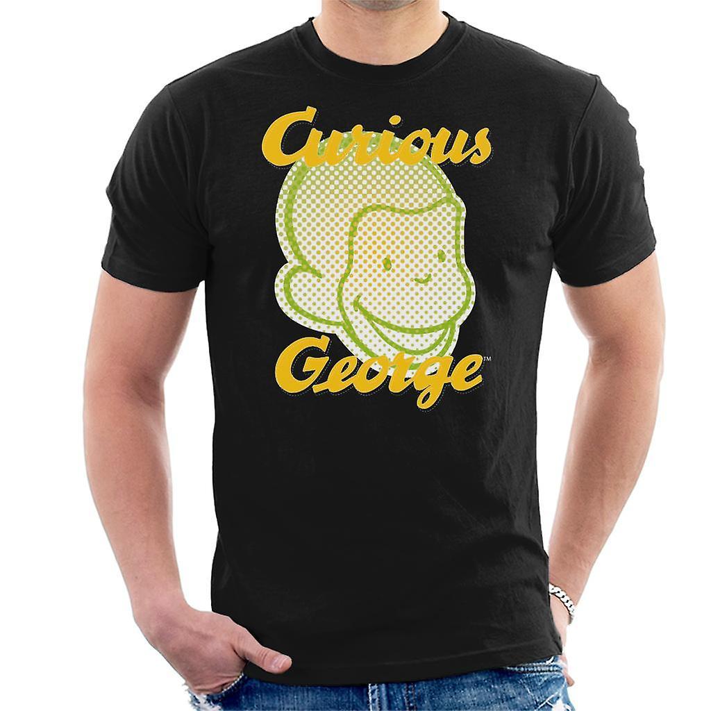 Curious George Face Logo Men's T-Shirt Black X-Large