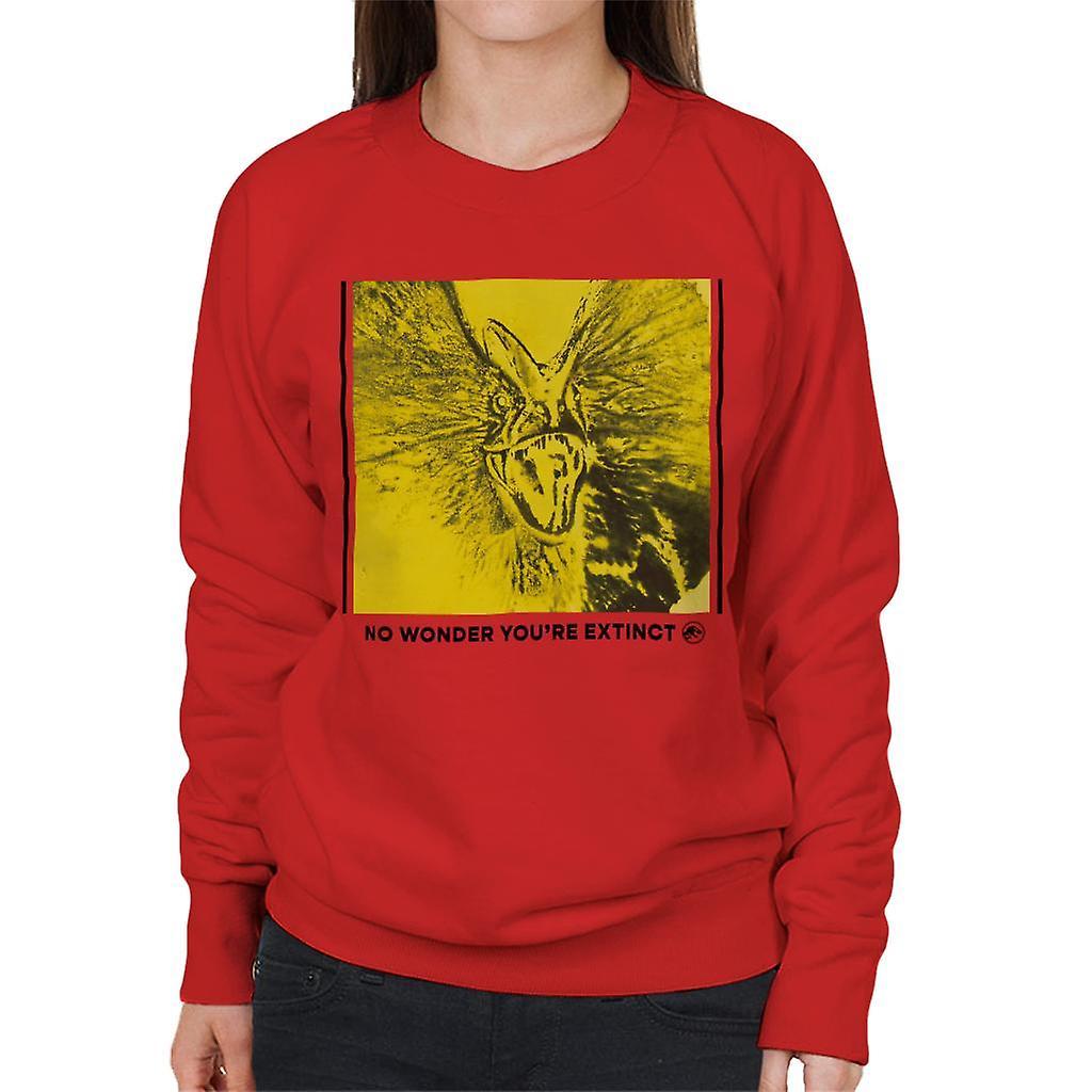 Jurassic Park Dilophosaurus No Wonder You Are Extinct Women's Sweatshirt Red Small