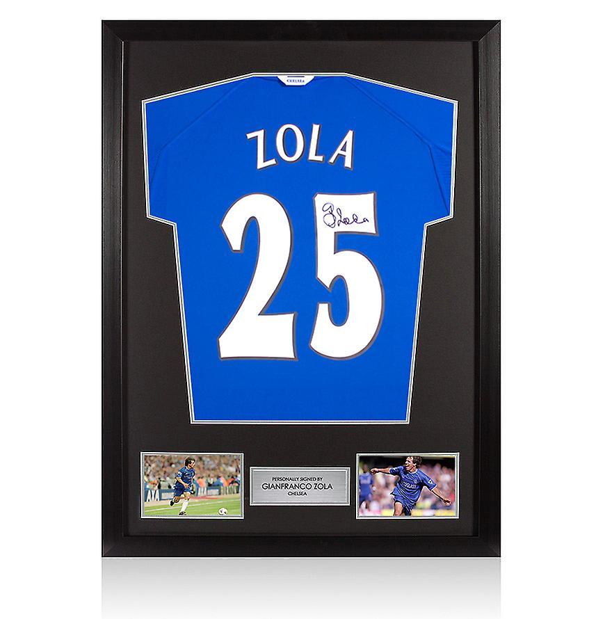 A1 Sporting Memorabilia Framed Gianfranco Zola Signed Chelsea Shirt: Home, 2000-01