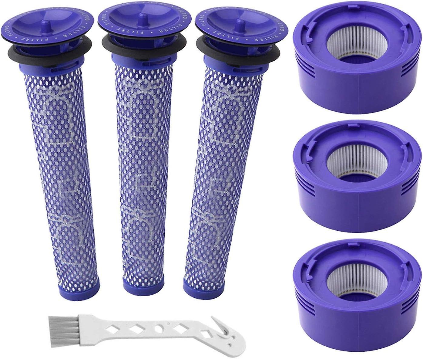 unbrand 6-piece Vacuum Cleaner Filter Replacement Kit For Dyson V7, V8 And V8 Cord-free Vacuum Cleaners, 3 R