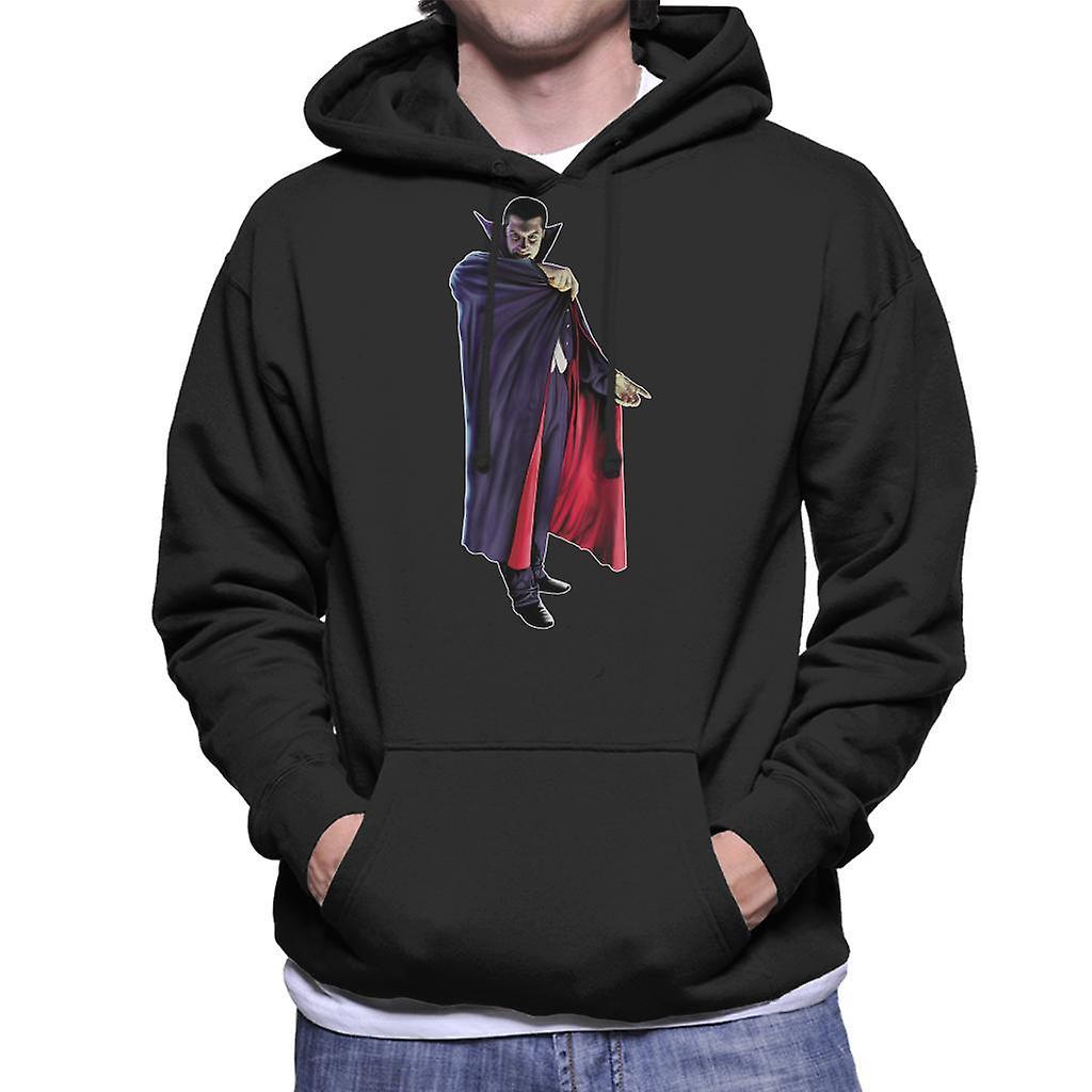 Dracula Cape Pose Men's Hooded Sweatshirt Black XX-Large