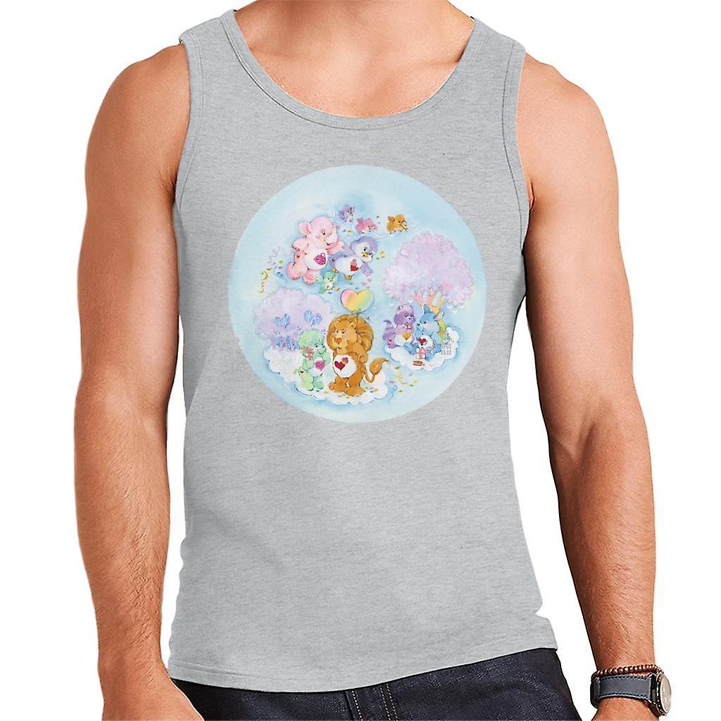 Care Bears Brave Heart Lion Pink Trees Men's Vest Heather Grey XX-Large