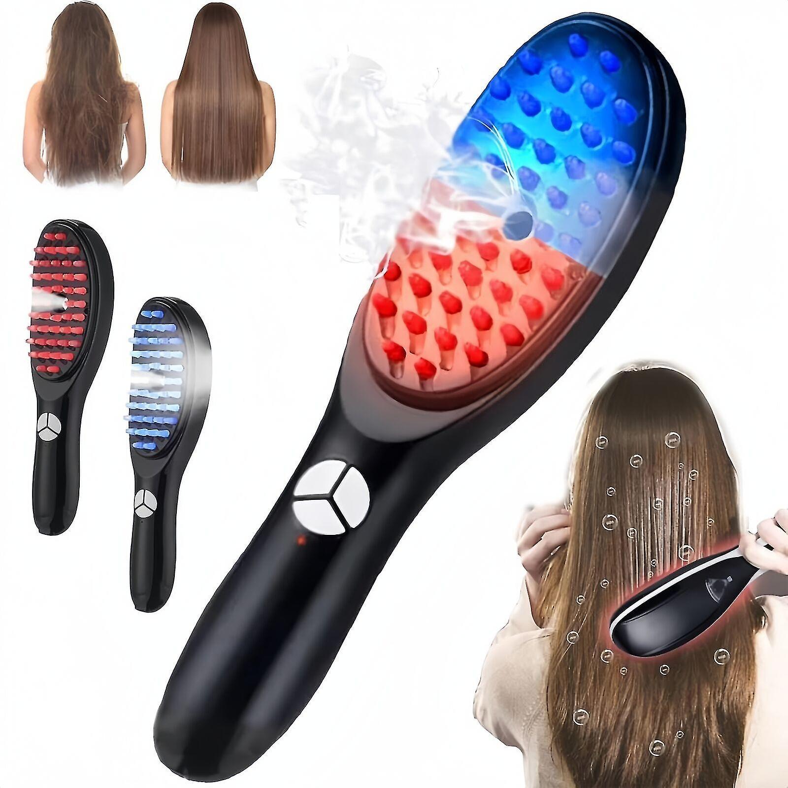 Vibration Scalp Massager Light Therapy Head Massage Comb Hair Growth Brush , JNNJV