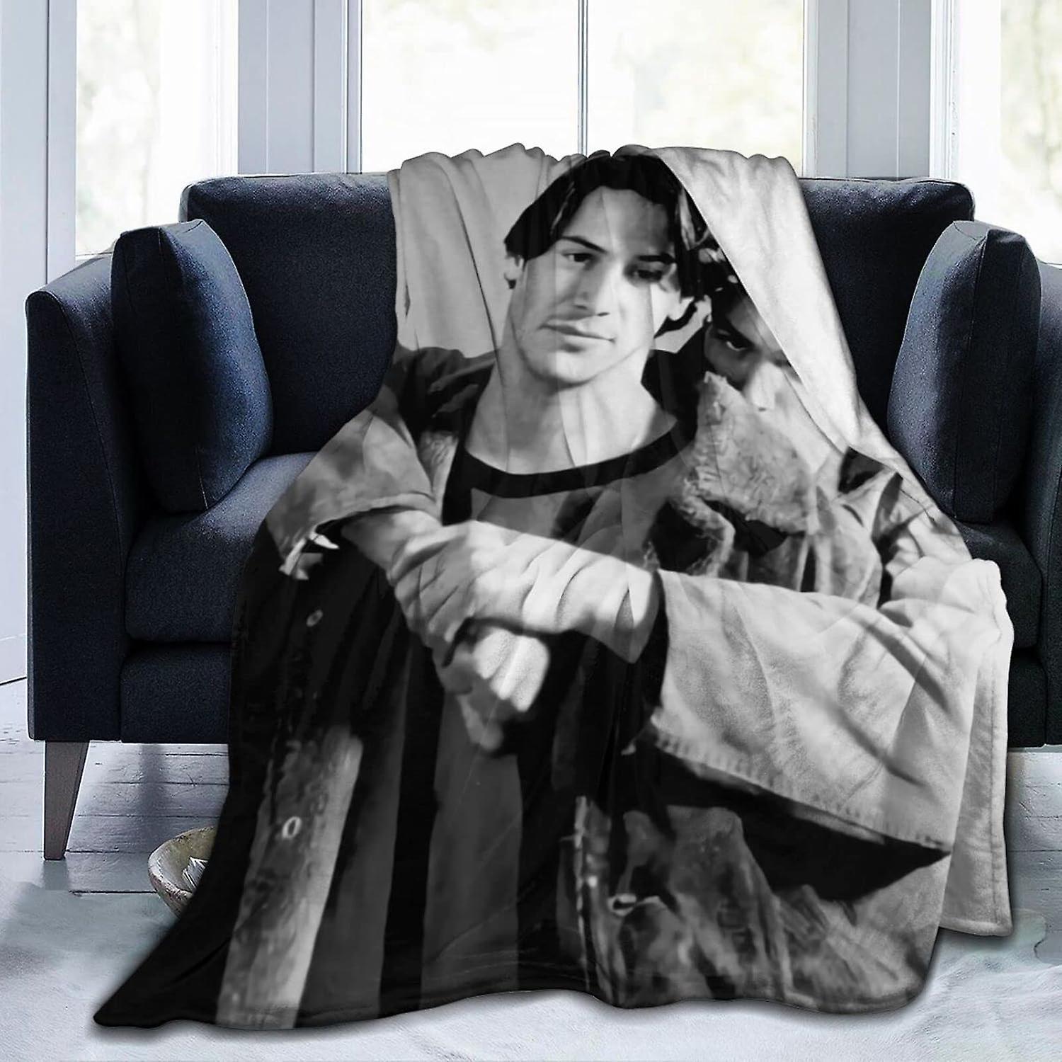 Kerota Keanu Actor Reeves Fleece Blanket Throw Blanket Lightweight Super Soft Cozy Luxury Bed Blanket Microfiber ABD29394 50x40in 125x100cm