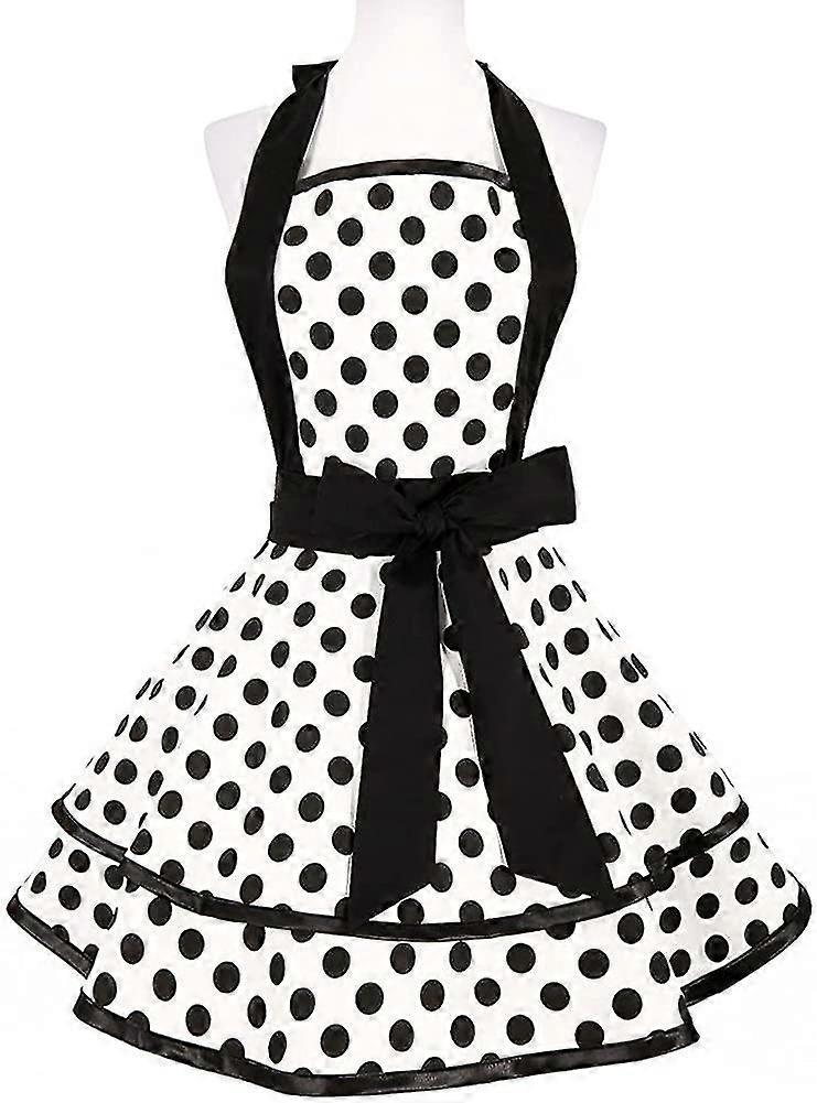 Botribas Retro Apron For Women Cute Vintage Apron Polka Dot Apron Kitchen Apron