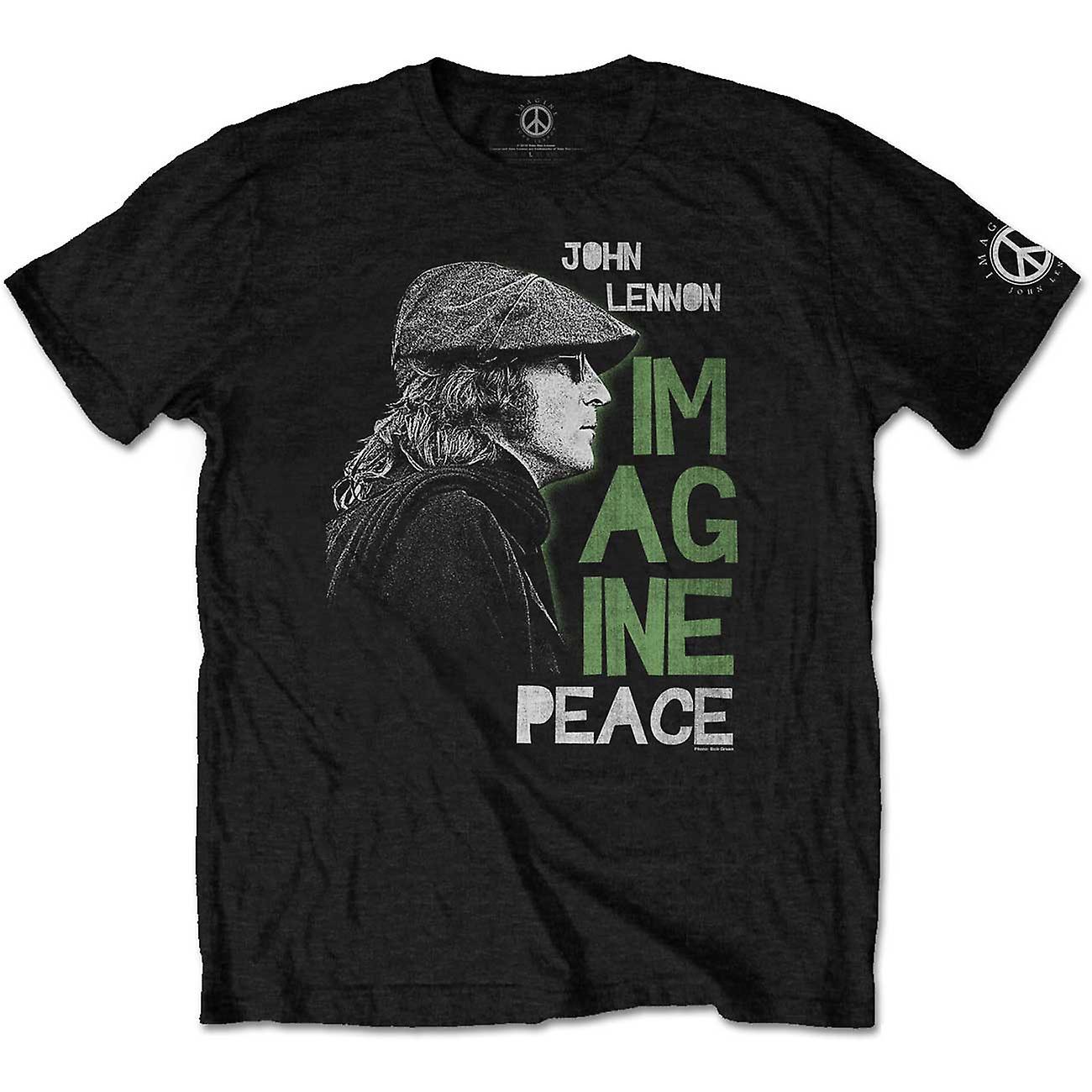 Bitcruncher John Lennon Imagine Peace The Beatles Official Tee T-Shirt Mens Black M